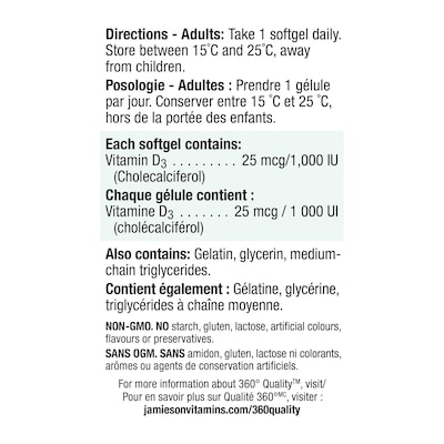 Vitamin D3 1,000 IU Softgels