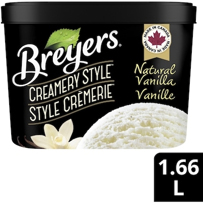 Breyers Creamery Style Natural Vanilla Ice Cream with fresh cream & real vanilla beans 1.66 l, $0.48/100ml