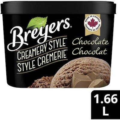 Breyers Creamery Style Chocolate Ice Cream made with fresh cream and rich cocoa 1.66 l, $0.48/100ml