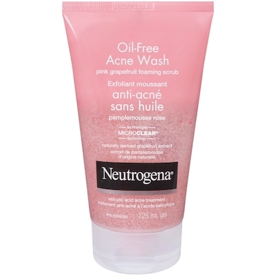 Neutrogena Exfoliant moussant anti-acn sans huile pamplemousse rose 125 ml, 9,99 $/100ml