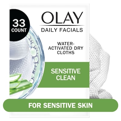 Olay Daily Facial Sensitive Cleansing Cloths w/ Aloe Extract, 33 Count 33 ea, $0.27/1ea
