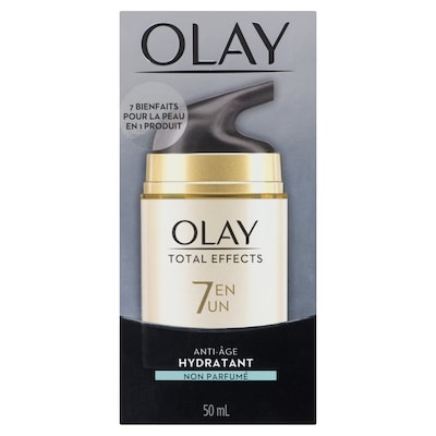 Olay Hydratant anti-âge 7 en 1 Total Effects, sans parfum 50 ml, 52,78 $/100ml