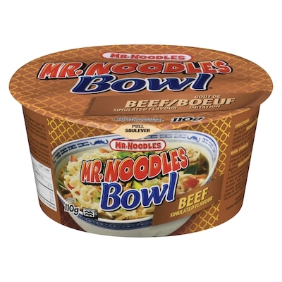 Mr Noodles Noodles in a Bowl, Beef 110 g, $2.08/100g