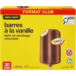 No Name Vanilla Ice Milk Bars in a Chocolatey Coating Club Size
