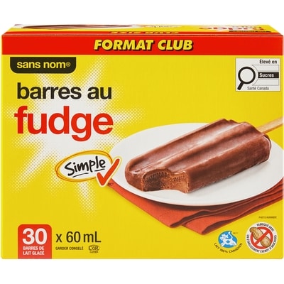 Sans Nom Barres de lait glacé au fudge 30x60.0 ml, 0,64 $/100ml