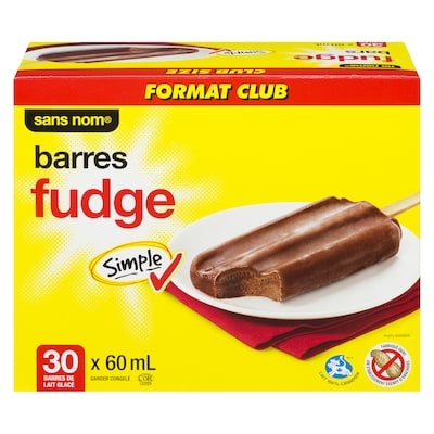 Sans Nom Barres de lait glacé au fudge 30x60.0 ml, 0,56 $/100ml
