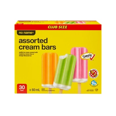 Sans Nom Barres à la crème assorties, format club 30x60.0 ml, 0,64 $/100ml