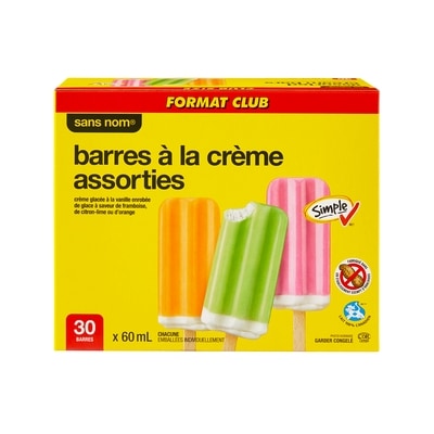 Barres à la crème assorties, format club