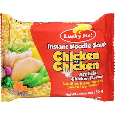 Lucky Me! Instant Noodle Soup Artificial Chicken Flavour 55 g, $1.80/100g