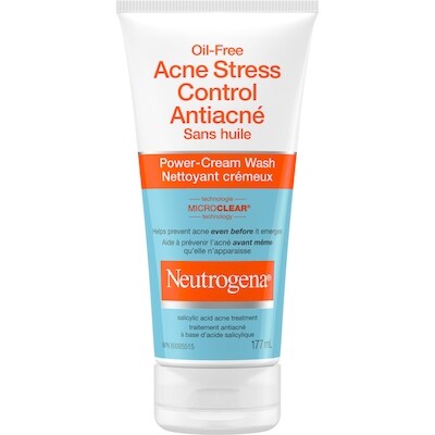 Neutrogena Nettoyant crémeux Oil-Free Acne Stress Control 177 ml, 7,06 $/100ml