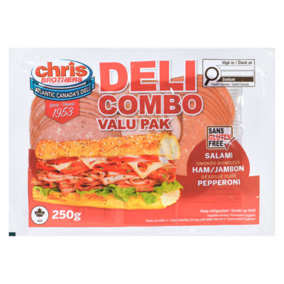 Chris Brothers Combo charcuterie, emballage économique 250 g, 1,80 $/100g