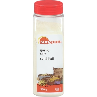 Sunspun Garlic Salt     930 g, $0.47/100g