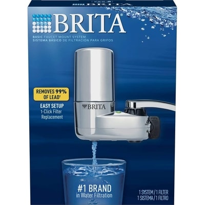 Brita Système de filtration d’eau sur robinet, fini chromé 1 ea, 45,00 $/1ch