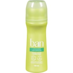 Bannissement Antisudorifique non parfumé Ban 100 ml, 6,49 $/100ml