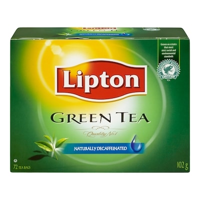 Lipton Green Tea Tea Naturally Decaffeinated, 100% Rainforest Alliance Certified 72 ea, $0.15/1ea