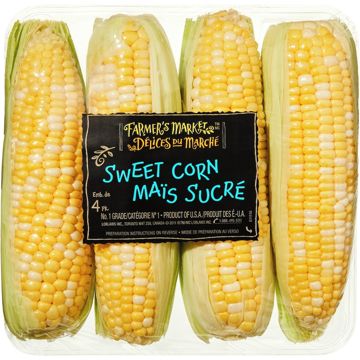 Délices du Marché Maïs sucré 4 ea, 1,25 $/1ch