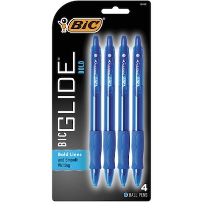 BIC 1.6MM Stylos rétractables BOLD BLUE 4x1.0 ea, 1,38 $/1ch