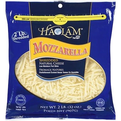 Haolam Kosher Mozzarella, Shredded 907 g, $3.58/100g
