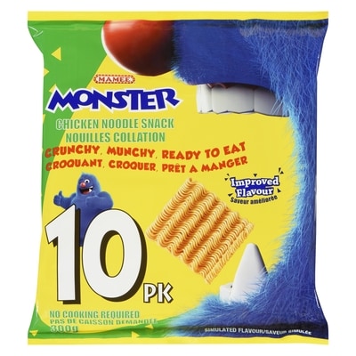 Mamee Nouilles collation Monster à saveur de poulet 300 g, 1,10 $/100g