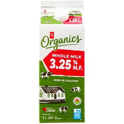 PC Organics Organic Homogenized Milk 2 l, $0.41/100ml