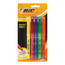 BIC Surligneur BIC à pointe biseautée superfine 5x5.0 ea, 0,60 $/1ch