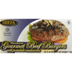 Shefa Kosher Uncooked Gourmet Burgers With Portabello Mushrooms 1.02 kg, $2.21/100g