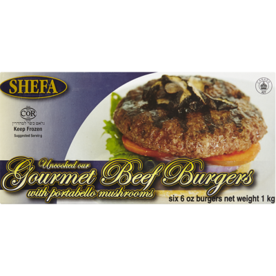 Shefa Kosher Uncooked Gourmet Burgers With Portabello Mushrooms 1.02 kg, $2.21/100g