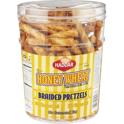 Haddar Bretzels, miel et blé casher 680 g, 2,50 $/100g