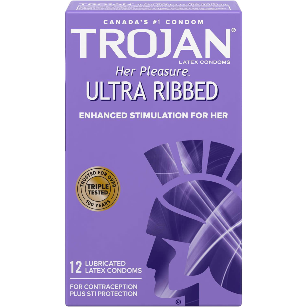 Trojan Condoms lubrifiés ultranervurés Plaisir Pour Elle 12 ea, 1,12 $/1ch
