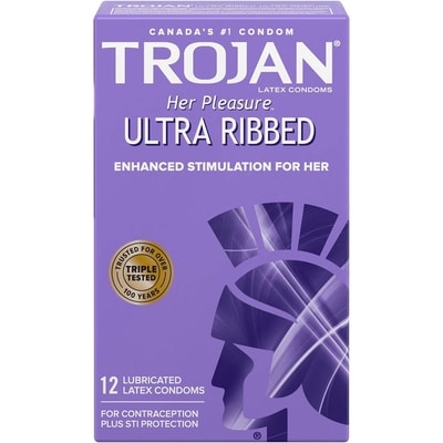 Trojan Condoms lubrifiés ultranervurés Plaisir Pour Elle 12 ea, 1,12 $/1ch