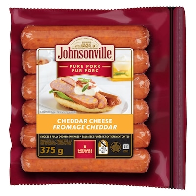 Johnsonville Saucisses fumées au cheddar 375 g, 2,13 $/100g