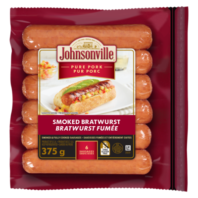 Johnsonville Saucisse Bratwurst fumée 375 g, 2,13 $/100g