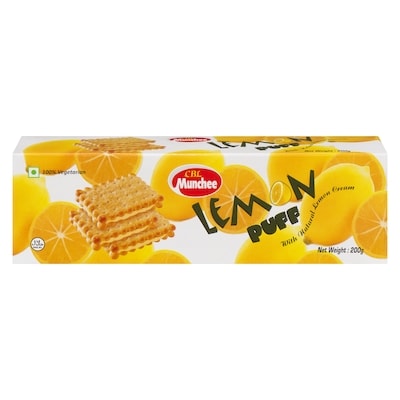 Munchee Lemon Puff Cookies 200 g, $1.00/100g