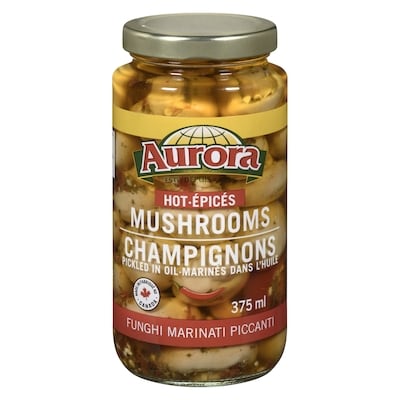 Aurora Pickled Mushrooms, Hot 375 ml, $1.60/100ml