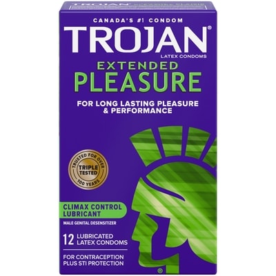 Trojan Extended Pleasure Condoms With Climax Control Lubricant 12 ea, $1.08/1ea