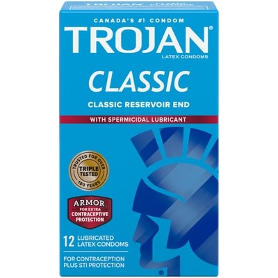 Trojan Classic Lubricated Condoms, With Spermicidal Lubricant 12 ea, $1.00/1ea