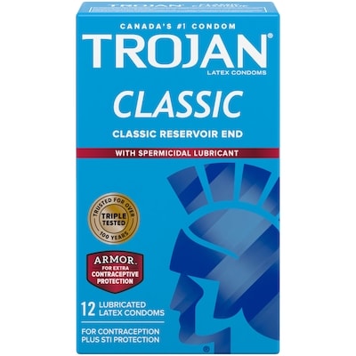 Trojan Condoms lubrifiés classiques avec lubrifiant spermicide Classique 12 ea, 0,92 $/1ch