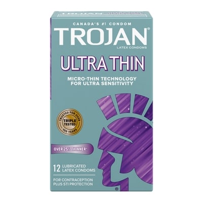 Trojan Condoms lubrifiés ultraminces 12 ea, 1,33 $/1ch