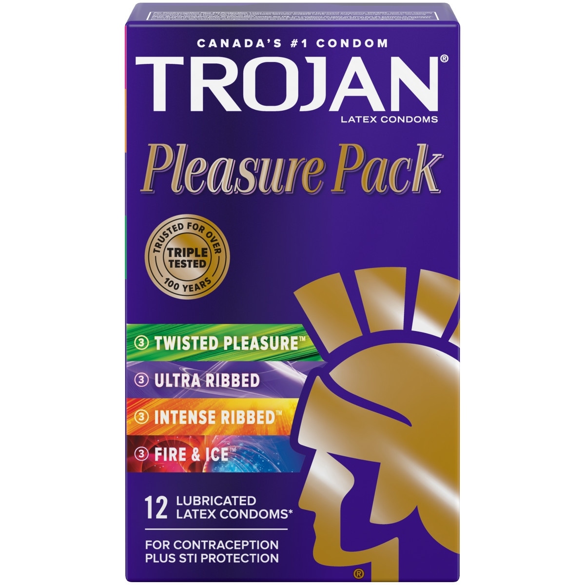 Trojan Pleasure Pack Assorted Lubricated Condoms 12 ea, $1.12/1ea
