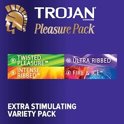 trojan twisted lubricated Amazon.com: Trojan Pleasure Pack Lubricated Premium Latex Condoms main image 1