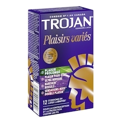 trojan pleasure pack lubricated condoms Trojan Pleasure Pack Assorted Lubricated Condoms - 12 ea