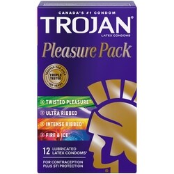 Trojan Condoms Lubrifiés assortiment Plaisirs variés 12 ea, 0,90 $/1ch