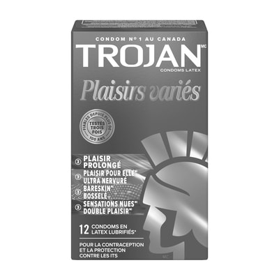 Trojan Condoms Lubrifiés assortiment Plaisirs variés 12 ea, 1,04 $/1ch