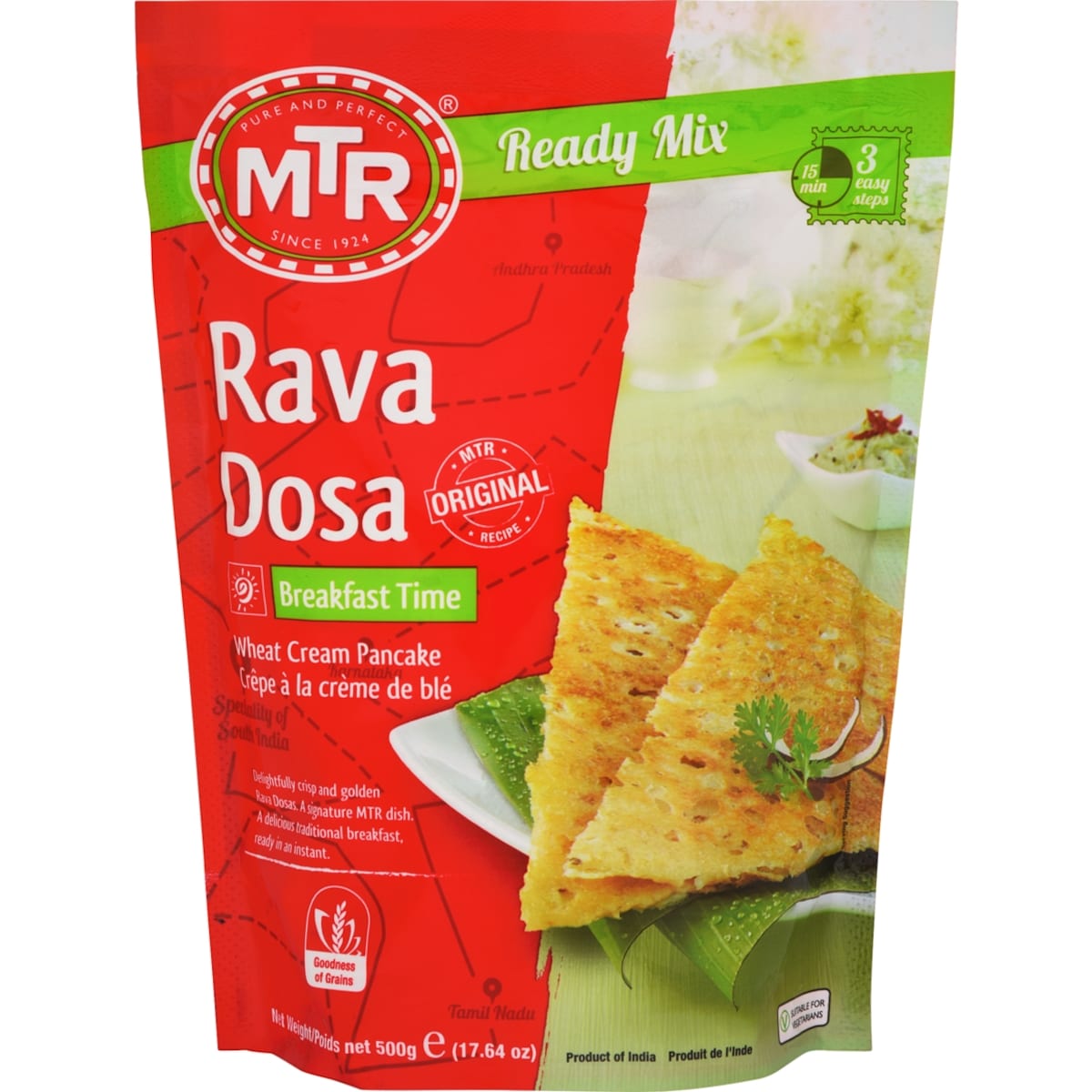 MTR Rava Dosa Mix 500 g, $0.60/100g