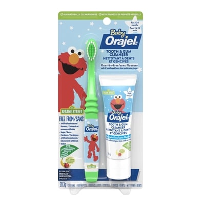 Orajel Tooth and Gum Cleanser with Toothbrush, Apple & Banana 28.3 g, $26.47/100g