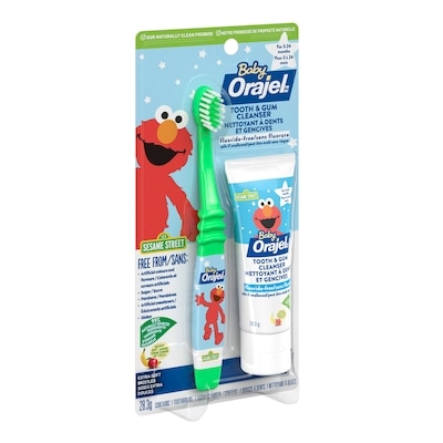 Tooth and Gum Cleanser with Toothbrush, Apple & Banana