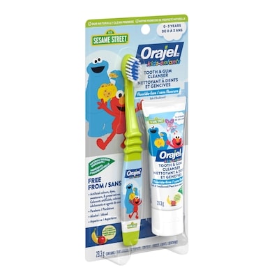 Nettoyant à dents et gencives avec brosse à saveur de pomme et de banane