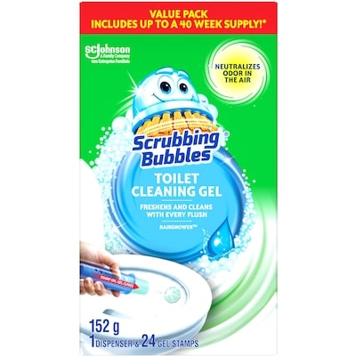 Scrubbing Bubbles Fresh Gel Toilet Cleaning Stamp, Rainshower Scent 1 ea, $14.00/1ea
