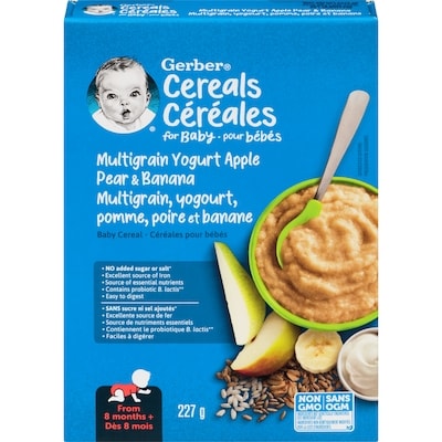 Nestlé Gerber Stage 3 Multigrain Yogurt Apple Pear Banana Baby Cereal 227 g, $2.42/100g