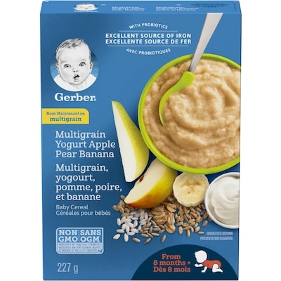 Nestlé Céréales Bébés Multigrains Yogourt, Pomme, Poire, Banana 227 g, 2,42 $/100g